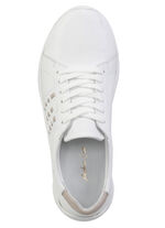 Andrea Conti veterschoen van nappaleer met contrasterende details WIT