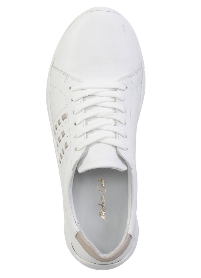 Andrea Conti veterschoen van nappaleer met contrasterende details WIT