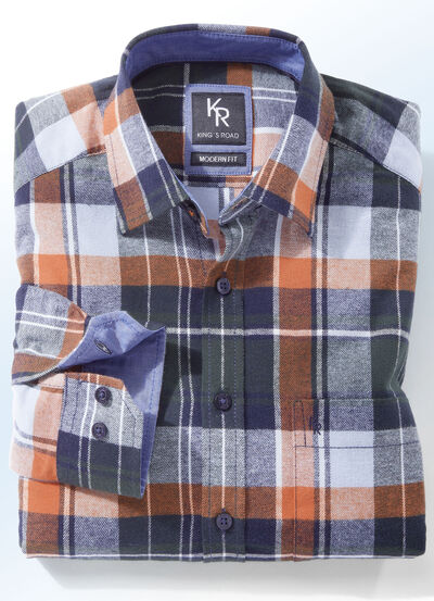 Flanellen overhemd "King's Road" in 6 kleuren 