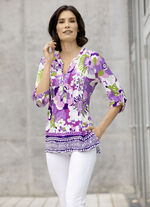 Shirttuniek met randprint 