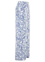 Broek in modieuze breedte ECRU-BLAU