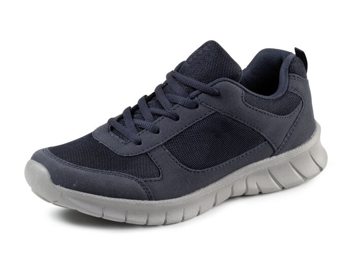 Sneakers met veters gemaakt van synthetisch en zacht textielmateriaal DUNKELBLAU