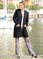 Lang vest met Ajour dessin MARINE