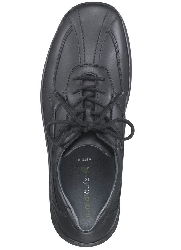 Waldl&auml;ufer, comfortabele heren veterschoenen, breedte H, met uitneembaar voetbed ZWART