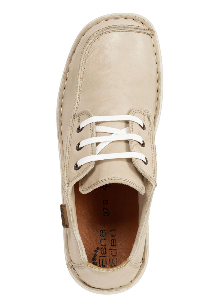 ELENA EDEN veterschoen gemaakt van nappaleer met een gerimpelde structuur BEIGE