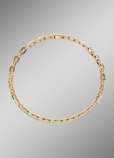 Vergulde roestvrijstalen ketting met kristallen 