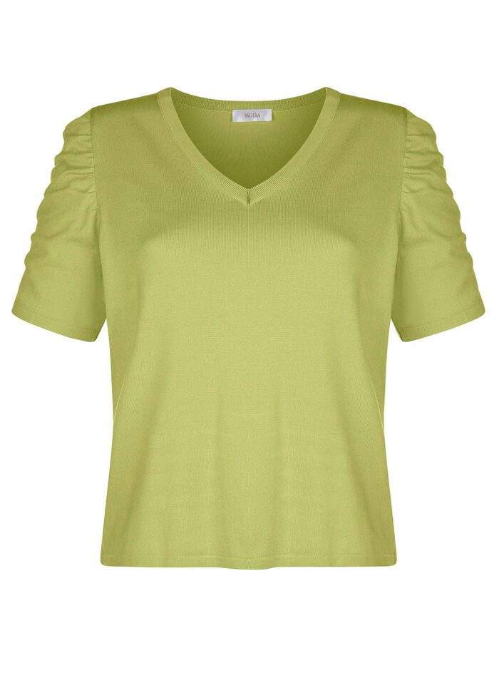 Trui met ruches aan de mouwen 