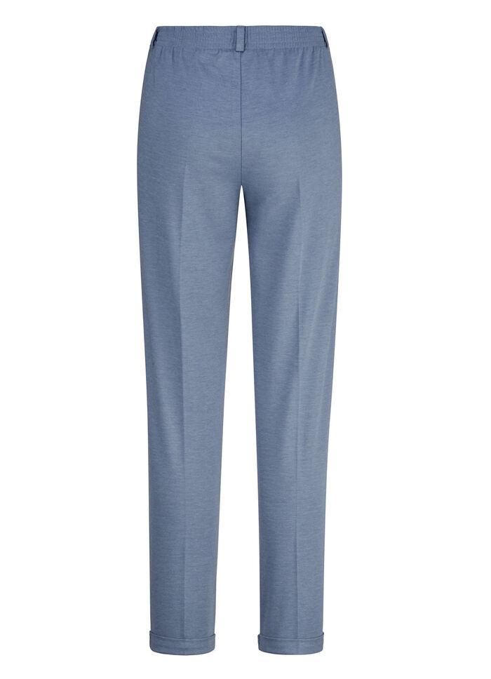 Broek met elastische tailleband aan de achterkant JEANSBLAUW GEMÊLEERD