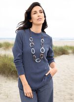 Overhemd met opstaande kraag JEANSBLAUW