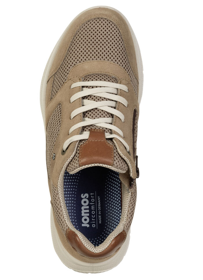 Sportieve heren veterschoenen, breedte H, met uitneembaar voetbed BEIGE