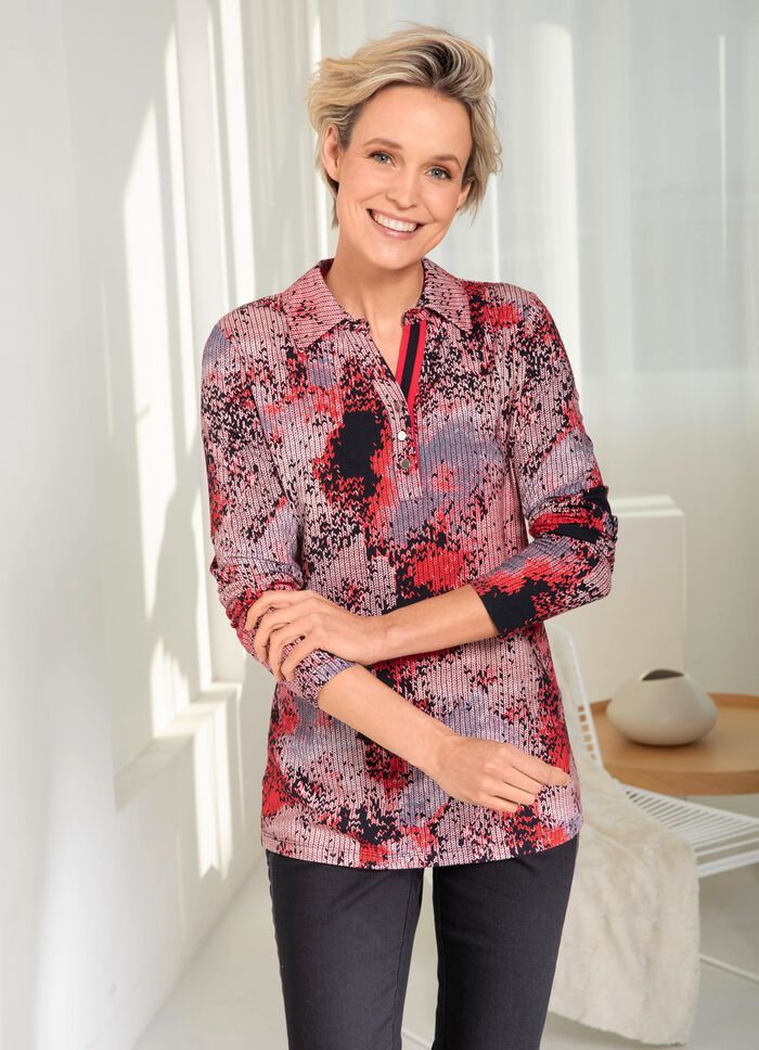 Poloshirt met all-over print 