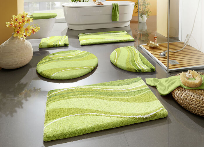 Badkamerset van Grund met antislip latex achterkant GROEN