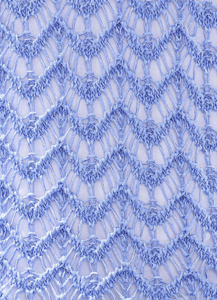 Trui van hoogwaardig garen met glanzend effect LICHTBLAUW GEMÊLEERD