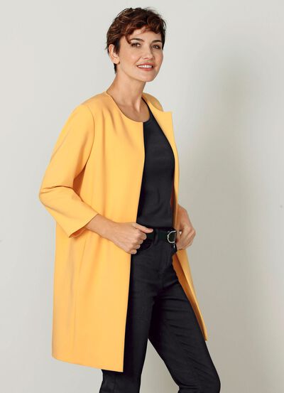 Lange blazer met zakken 