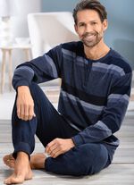 Badstof pyjama met knoopsluiting 