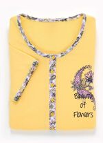 Tweepack nachthemden met lange knoopsluiting, borduurwerk en korte mouwen 