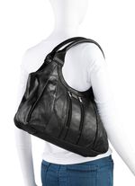 Nappaleer tas met patchwork ZWART