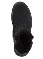 Waldl&auml;ufer enkellaarzen van rundnubuckleer ZWART