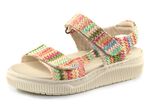 ELENA EDEN sandaal gemaakt van interessant raffia materiaal BEIGE-MULTI