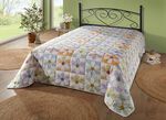 Bedsprei en kussenslopen in patchworkstijl MULTICOLOR
