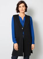 Gebreid vest met decoratieve sluiting ZWART