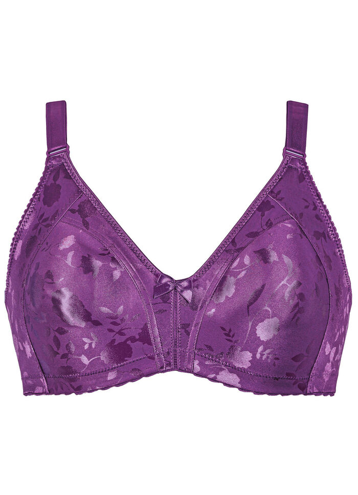 Naturana minimizer-bh met subtiel glanzende bloemenprint BROMBEER