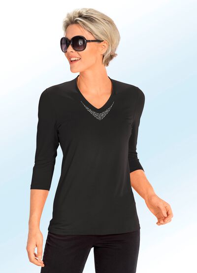 Shirt met V-hals in 5 kleuren 