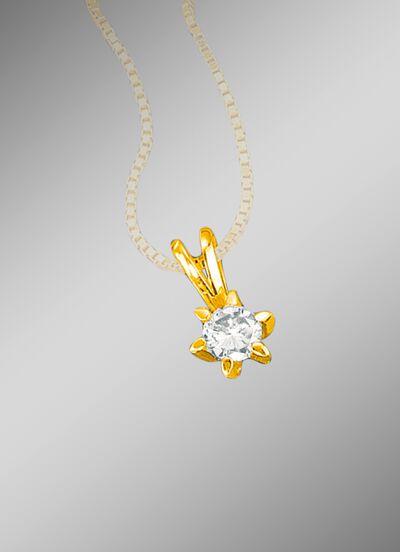 Prachtige solitaire hanger met diamant 