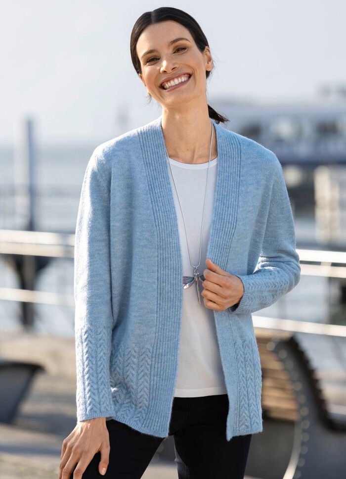 Vest gemaakt van zeer pluizig garen 