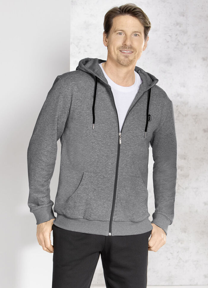 Capuchonjack in 5 kleuren DONKERGRIJS GEMELEERD