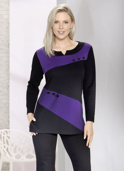 Verfijnde sweater met V-split 