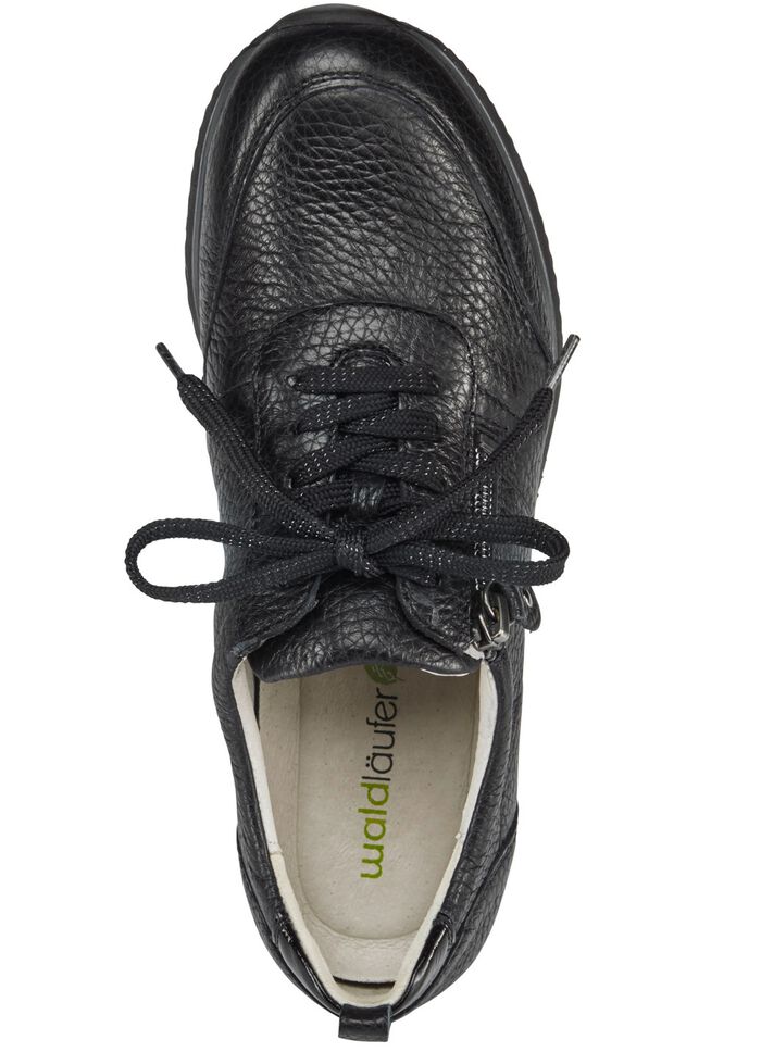 Waldläufer, lichte damessneakers, breedte H, met uitneembaar voetbed ZWART