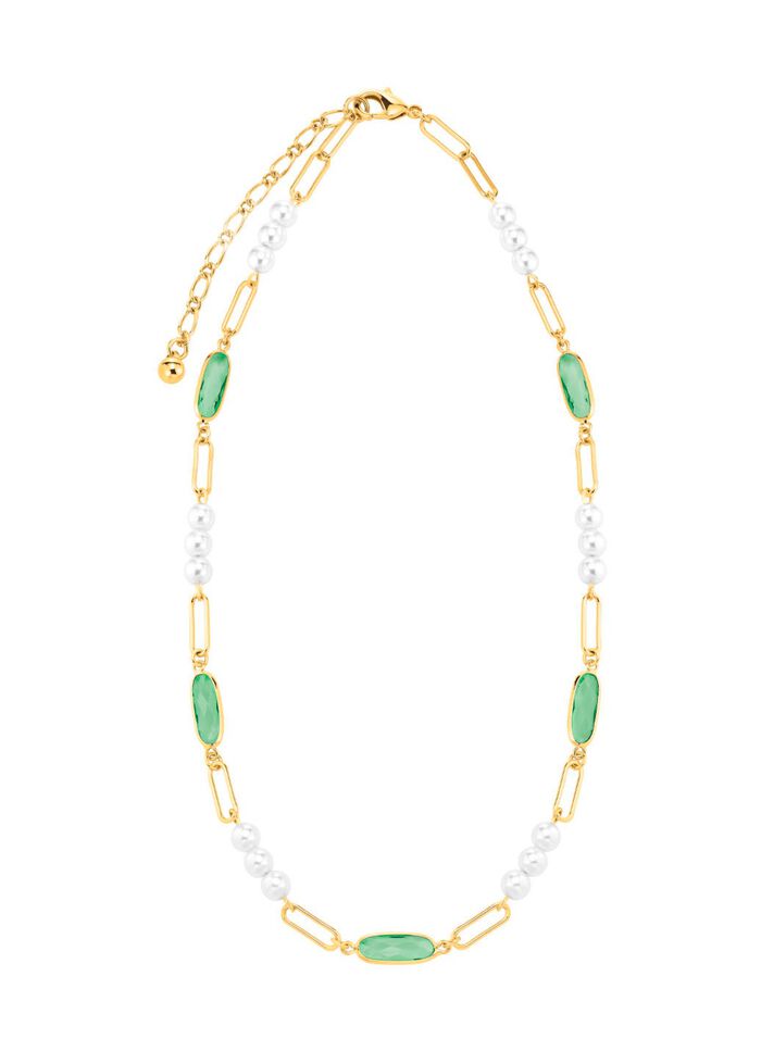 Sieradenset, 3-delig, van messing met kristalstenen 