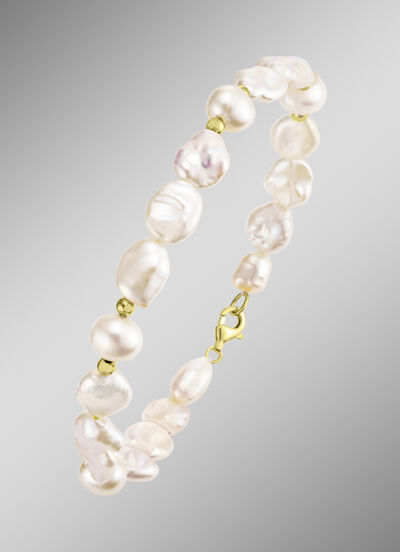 Armband met SW gekweekte parels en Keshi parels 