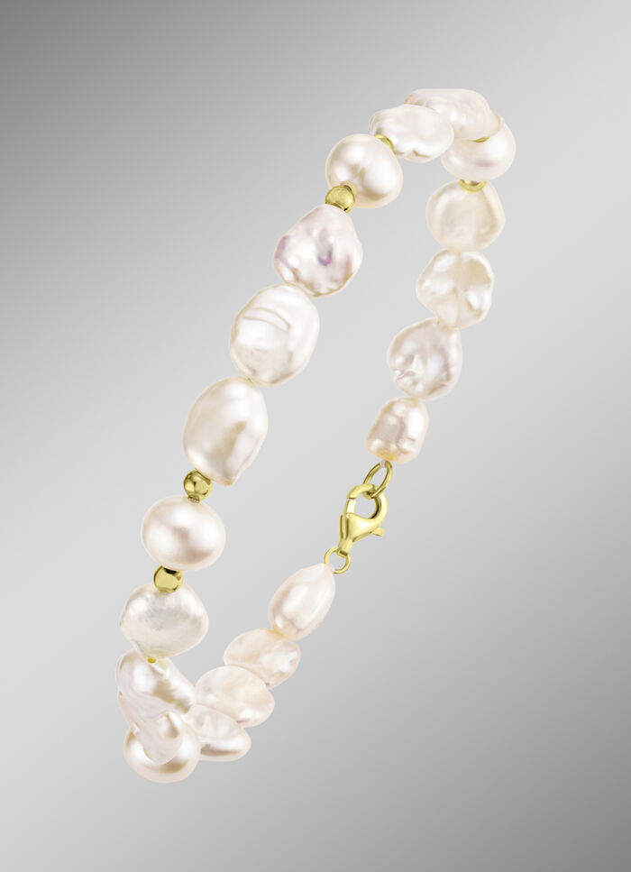 Armband met SW gekweekte parels en Keshi parels 