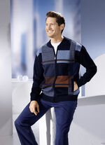 Jack met volledige ritssluiting in 2 kleuren MARINE BLEU COGNAC