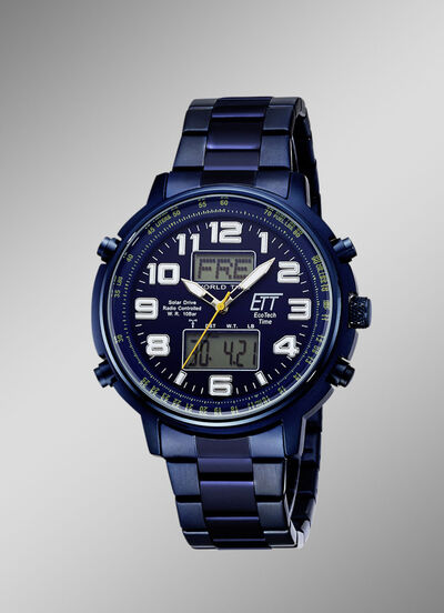 Radiogestuurd herenhorloge op zonne-energie 