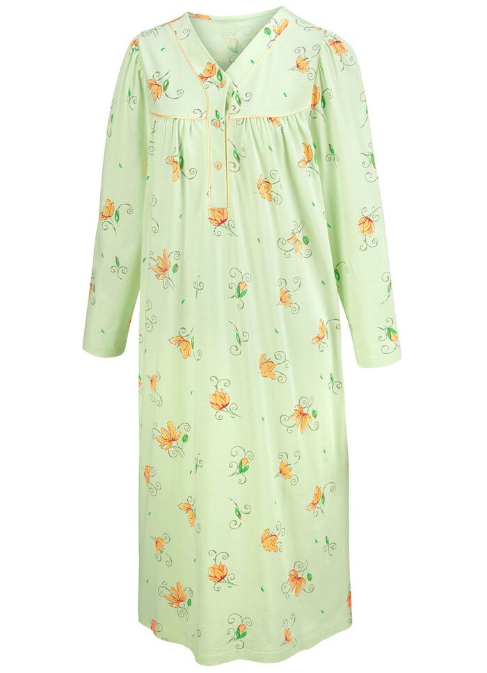 Twee-pack nachtjaponnen, lange mouwen met knoopsluiting 