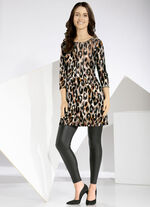 Gebreide tuniek met dierenbontprint 