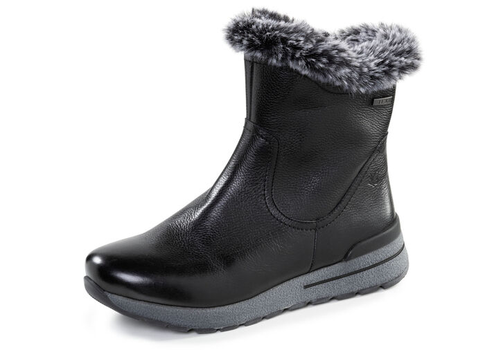 Caprice, gevoerde dames enkellaarsjes, winterschoenen, breedte H, met uitneembaar voetbed SCHWARZ