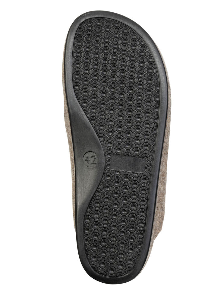 Comfortabele herenpantoffels van wolvilt BRAUN