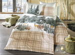 Flanel beddengoedset van 100% katoen BEIGE