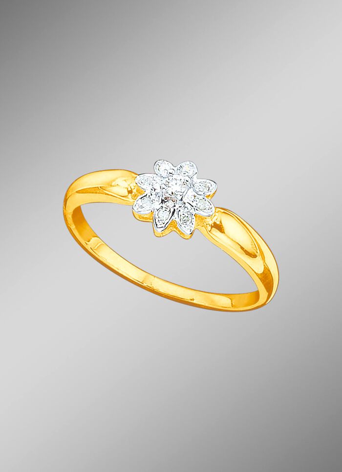 Damesring met briljant en diamanten 