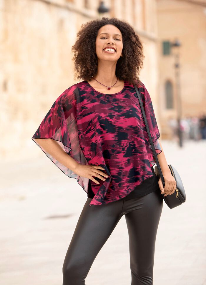 Poncho tuniek met ge&iuml;ntegreerde top 