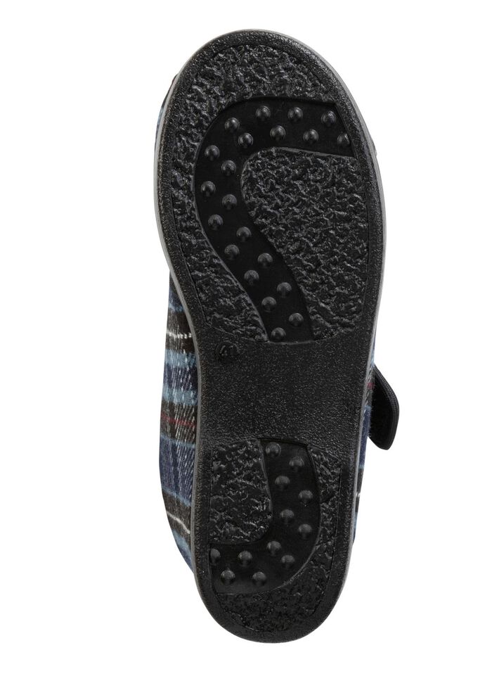 Enkellaarsjes van geruit textielmateriaal BLAUW