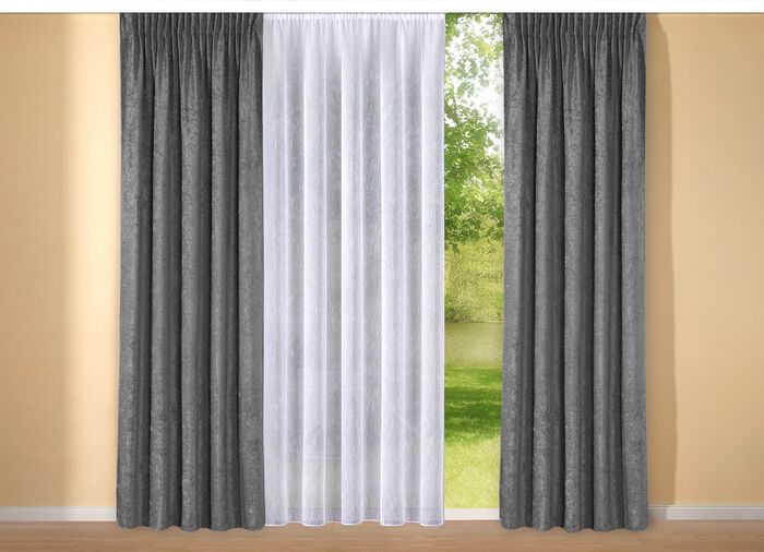 Vlamgarengordijn met automatische plooiband 