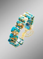 Armband met bewaard turkoois en bewaard parelmoer 