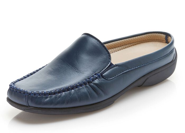 ELENA EDEN mocassin sabot met elastische banden aan de zijkanten MARINE
