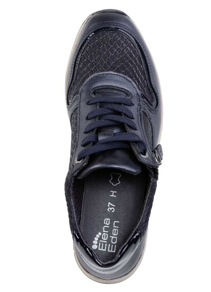 ELENA EDEN sneaker met veters en uitneembaar leren voetbed DUNKELBLAU