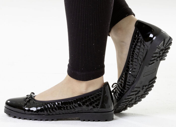ELENA EDEN, elegante damesballerina's, breedte G, met elastische band SCHWARZ
